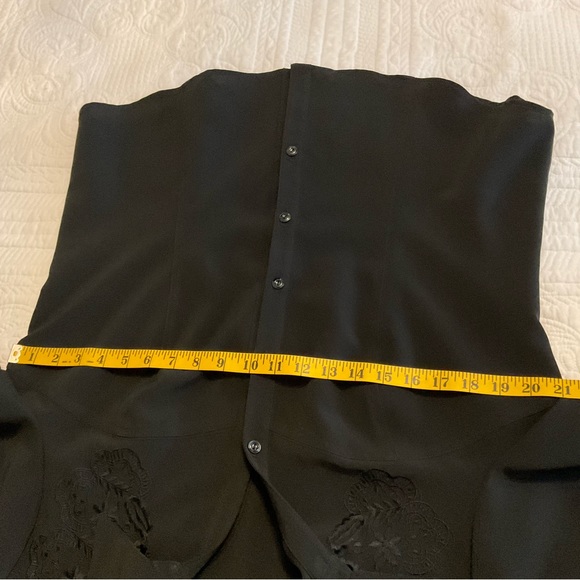 COVINGTON, BLACK EMBROIDERED VELOUR BLOUSE, SIZE: L - Picture 7 of 12